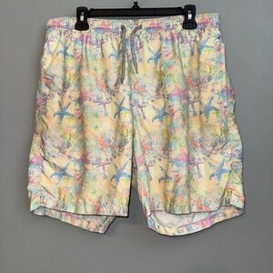 Michaels Pastel Starfish Multicolor Swim Trunks Shorts Size XL